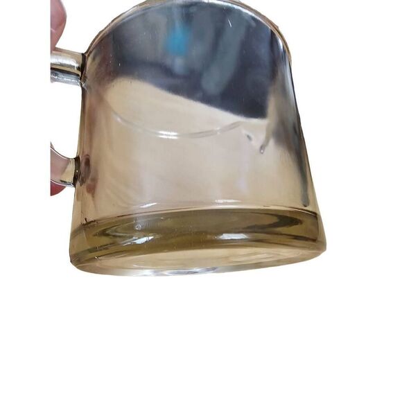 Antique 2 Cup Glass Measuring Cup Pitcher w Pour Spout Handle Unsigned Purple Ti - Picture 6 of 9